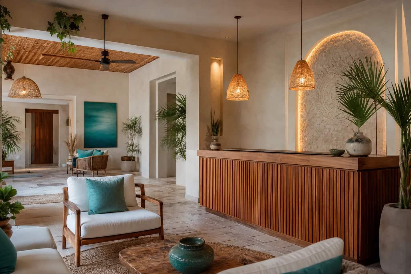 Luna Hospedaje Boutique: Recepción y sala para recibir huéspedes con comodidad.